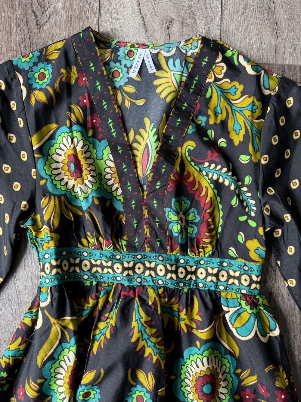 Anthropologie- Truly 4 You- Bohemian Colorful Floral Boho Maxi Dress- (S) - Picture 6 of 11